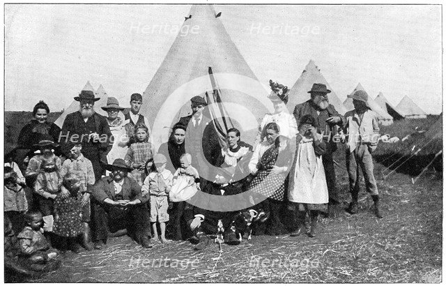 Boer families in a British concentration camp at Eshowe, Zululand, 2nd Boer War, 1900. Artist: Anon