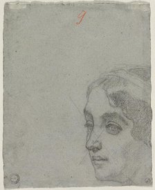 Head of a Woman (verso), c. 1857. Creator: Thomas Couture (French, 1815-1879).