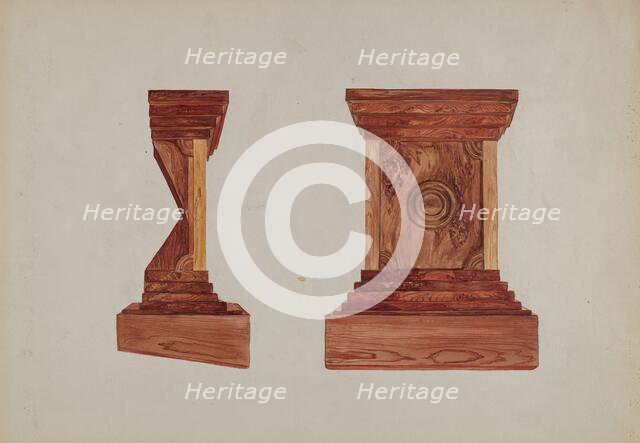 Redwood Burl Pulpit, c. 1936. Creator: Lena Nastasi.