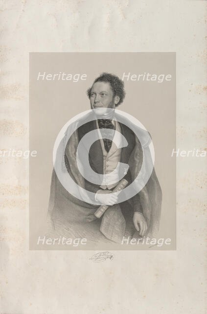 Portrait of the composer and conductor Gottfried von Preyer (1807-1901), 1845. Creator: Prinzhofer, August (1817-1885).