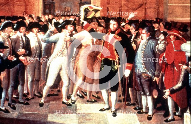 Detail of oil Painting of the Declaration of Independence of Venezuela on April 19, 1810.