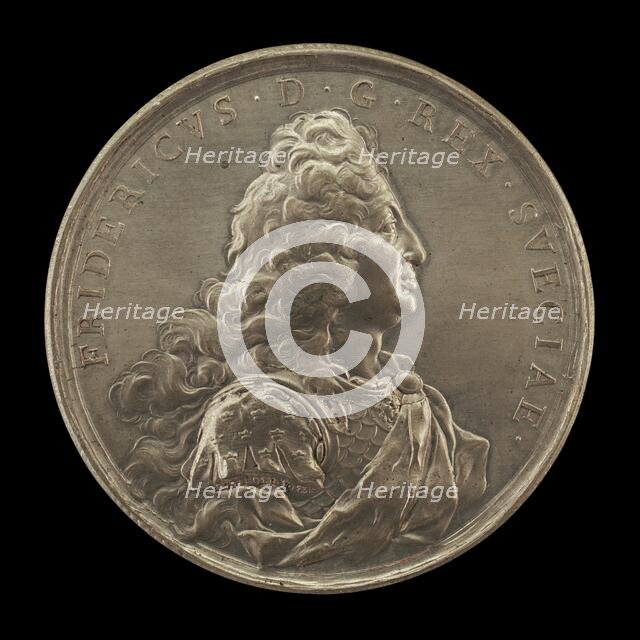 Frederick I, 1676-1751, King of Sweden 1720 [obverse], 1731. Creator: Johann Karl Hedlinger.