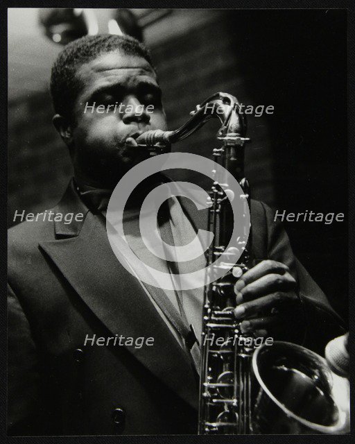 Rickey Woodard playing tenor saxophone at The Fairway, Welwyn Garden City, Hertfordshire, 15 De Artist: Denis Williams