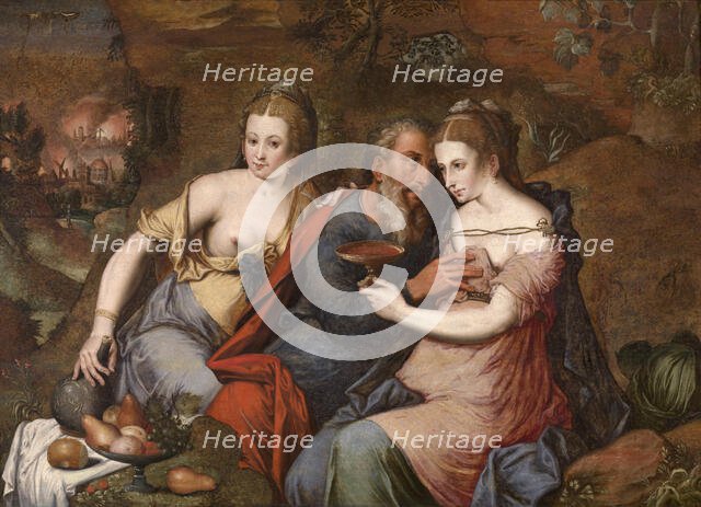 Lot and his Daughters, c.1540s. Creator: Master of the Prodigal Son.