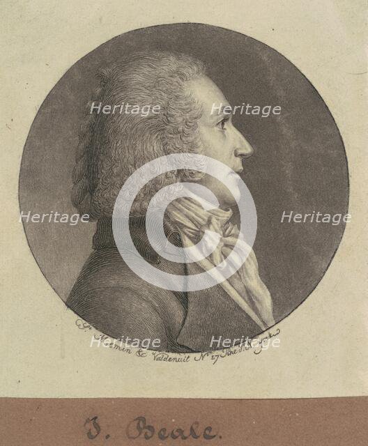 J. Beale, 1796-1797. Creator: Charles Balthazar Julien Févret de Saint-Mémin.