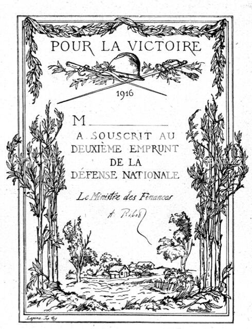 'Les affiches illustrees du deuxieme emprunt; Le certificat que recevront les souscripteurs', 1916. Creator: Unknown.