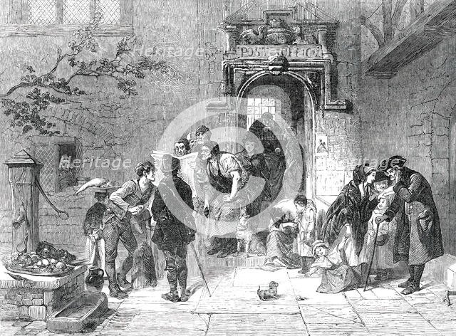 The Post-Office - painted by F. Goodall, 1850. Creator: Unknown.