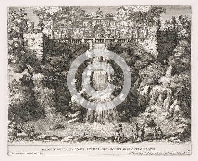 Veduta della Cascata Sotto LOrgano nel Piano del Giardino. Creator: Giovanni Francesco Venturini (Italian, 1650-1710).