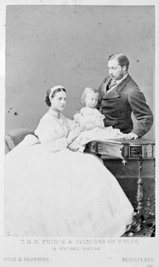 The Prince and Princess of Wales with Prince Albert Victor, 1865. Artist: Unknown