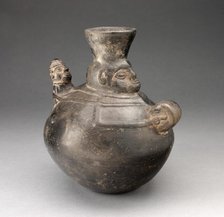 Jar in the Form of a Figure Holding a Drum and Carrying a Child, A.D. 1200/1450. Creator: Unknown.
