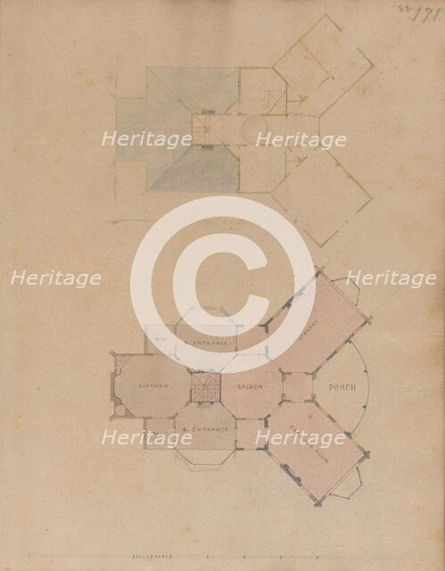 A. J. Davis, Scrapbook III: Hut Cottages, Villas and Dwelling Houses, in Town and Count..., 1825-38. Creator: Alexander Jackson Davis.