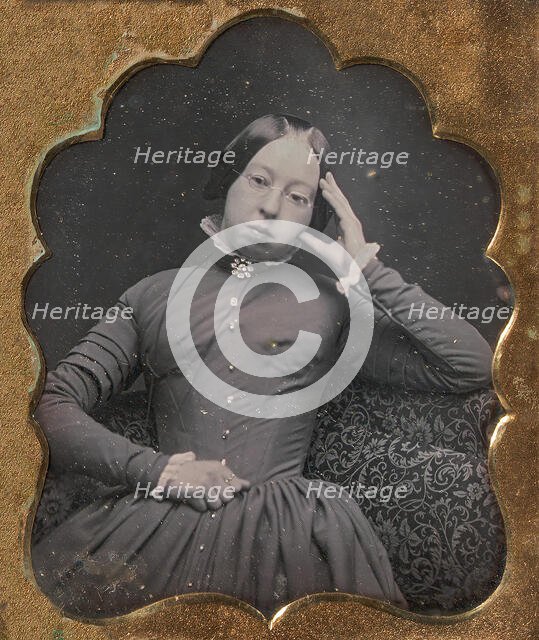 Seated Woman Wearing Glasses, 1850-55. Creator: Unknown.