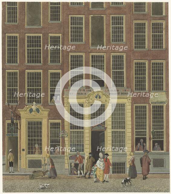 Jan de Groot's bookshop and lottery office in the Kalverstraat in Amsterdam, 1758-1843. Creator: Anon.