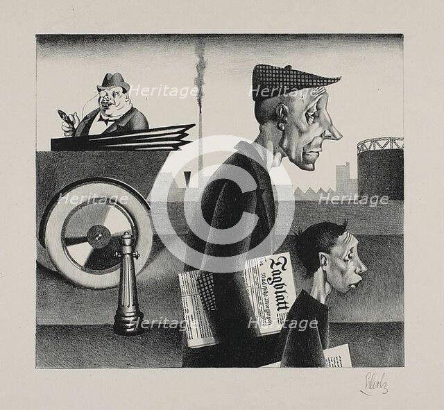 Newspaper Carriers (Work Disgraces), 1921. Creator: Georg Scholz.