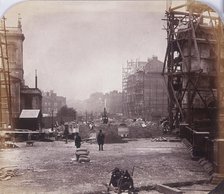 Holborn Viaduct under construction, Holborn, London, 1869.  Artist: Henry Dixon