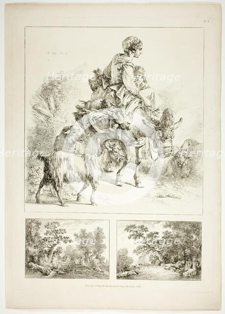 Plate Two of 38 from Oeuvres de J. B. Huet, 1796–99. Creator: Jean Baptiste Marie Huet.