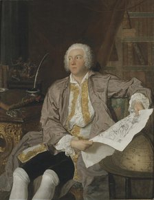 Count Carl Gustaf Tessin, mid-18th century. Creator: Jacques-Andre-Joseph Aved.