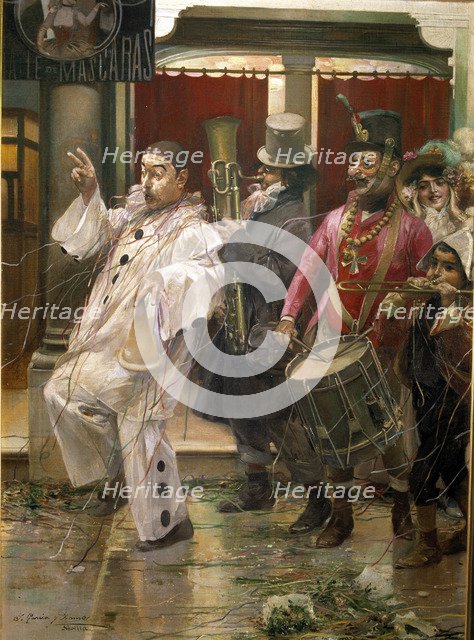  'Carnival in Seville', oil by Jose Garcia Ramos.
