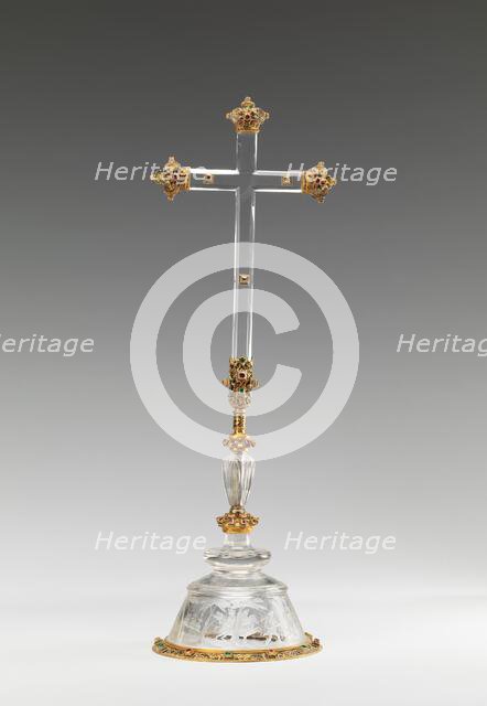 Altar Cross, c. 1590 (foot); mid to late 19th century (cross and its mounts). Creator: Saracchi family.