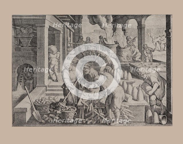 The first sugar refinery in Antwerp, Early 17th century. Creator: Galle, Theodor (1571-1633).