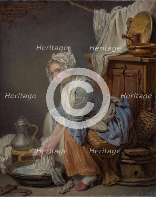 The Laundress (La Blanchisseuse), 1761. Creator: Jean-Baptiste Greuze.