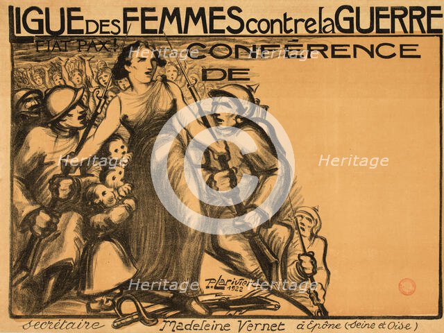Ligue des femmes contre la guerre, 1922. Creator: Larivière, Pierre (1883-1932).