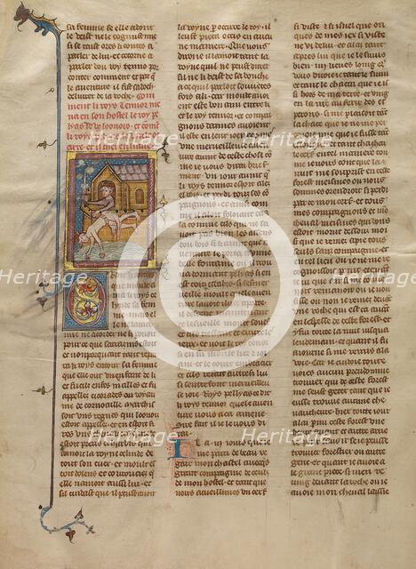 King Pelias Throwing King Tanor into the Sea, about 1320-1340. Creator: Unknown.