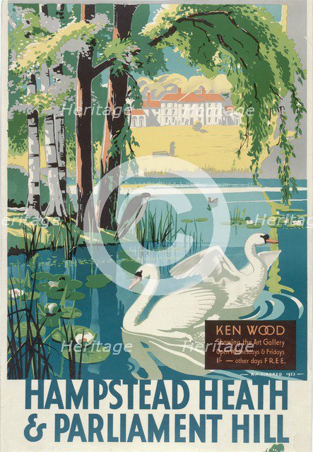 'Hampstead Heath and Parliament Hill', London County Council (LCC) Tramways poster, 1933. Artist: RF Fordred