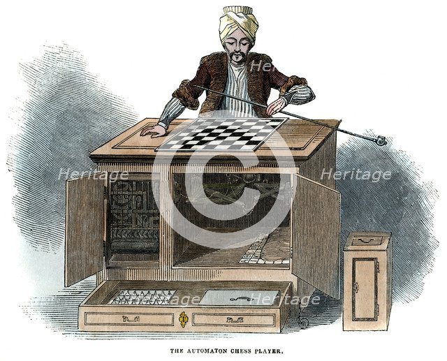 'The Automaton Chess Player', 1845. Artist: Unknown