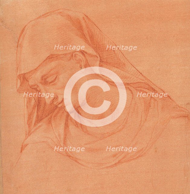 Head of a Mourning Woman in Profile to the Left, ca. 1575-80. Creator: Girolamo Macchietti.