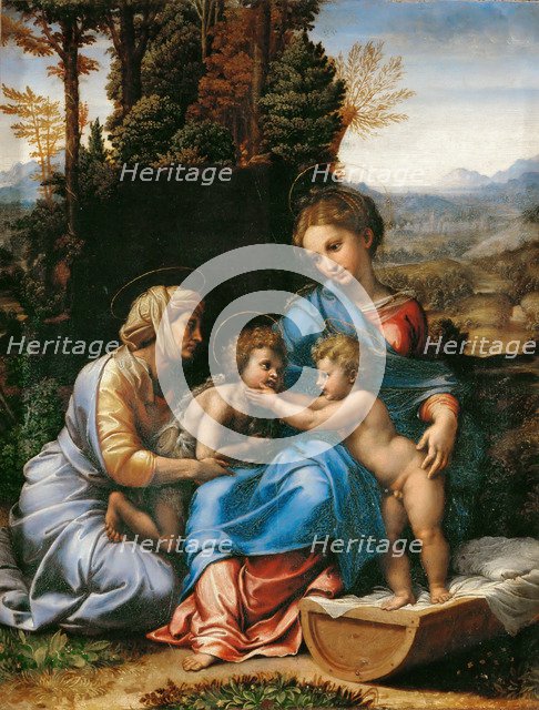 The Holy Family with John the Baptist as a Boy and Saint Elizabeth (La Petite Sainte Famille). Artist: Romano, Giulio (1499-1546)