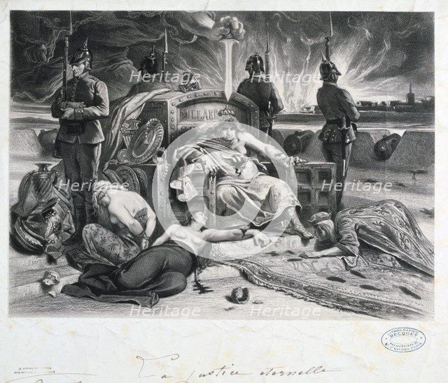 'La Justice Eternelle', Franco-Prussian war, 1870-1871.  Artist: Anon