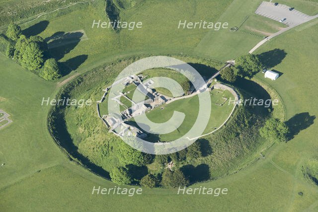 Remains of motte and bailey castle, Old Sarum, near Salisbury, Wiltshire, 2017. Creator: Damian Grady.