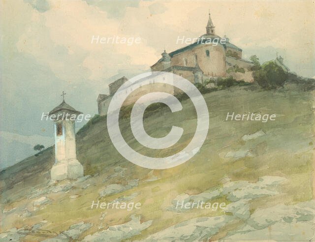 View of Krásna Hôrka Castle, 1923-1928. Creator: Ludovit Cordak.
