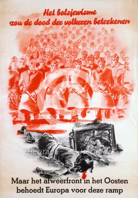 Dutch Nazi anti-communist propaganda poster, c1941-1945. Artist: Unknown