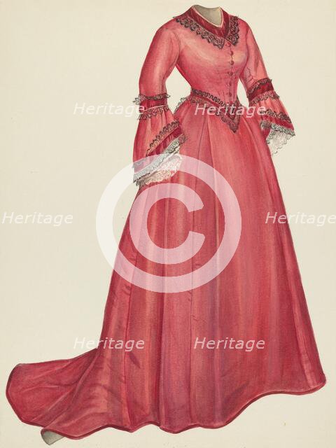 Taffeta Dress, 1935/1942. Creator: Unknown.