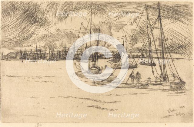 Amsterdam from the Tolhuis, 1863. Creator: James Abbott McNeill Whistler.