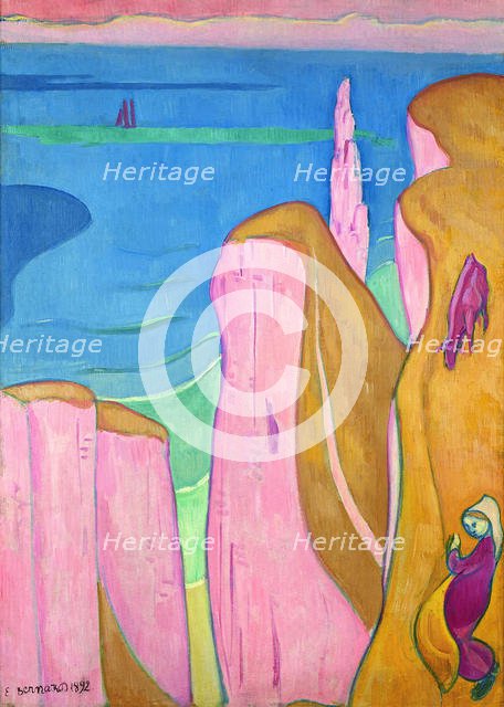 Les Falaises d'Yport , 1892. Creator: Bernard, Émile (1868-1941).