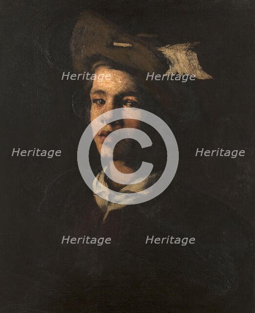 Jeune homme au chapeau, c.1870. Creator: Theodule Ribot.