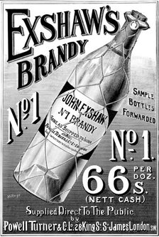 Advertisement for Exshaw's Brandy, 1895.  Creator: Unknown.