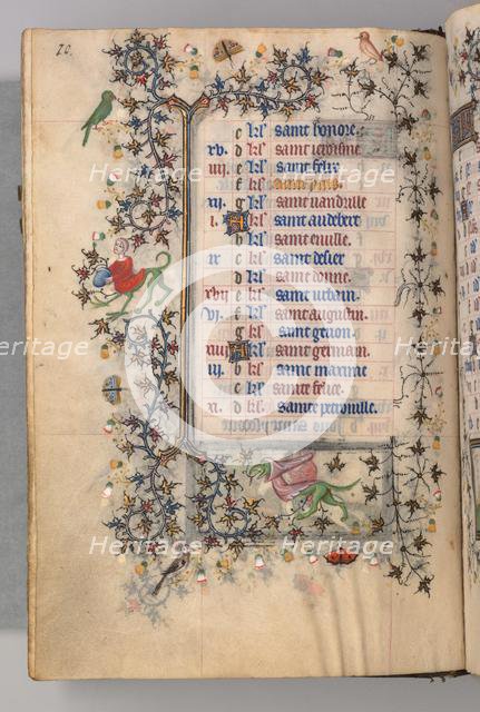Hours of Charles the Noble, King of Navarre (1361-1425): fol. 5v, May, c. 1405. Creator: Master of the Brussels Initials and Associates (French).