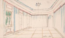 Drawing of an Interior: Salon, 1850. Creator: Anon.