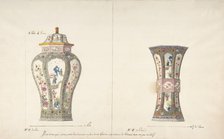 Designs for Two Porcelain Vases, ca. 1770-85. Creator: Anon.