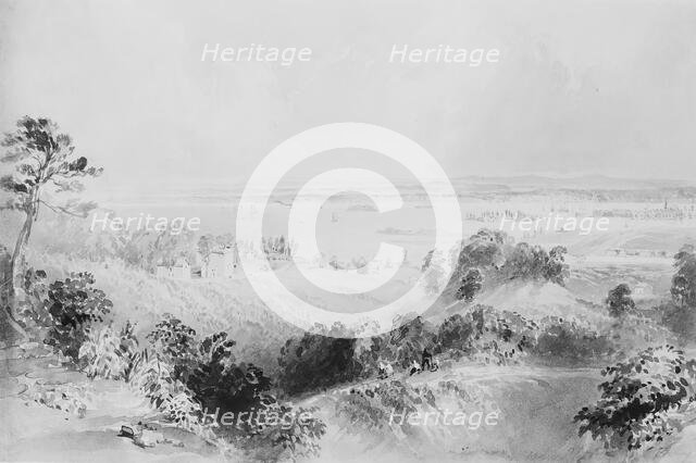 View of the Bay and Harbor of New York, from Gowanus Heights, Brooklyn, ca. 1841 or 1852. Creator: William Henry Bartlett.