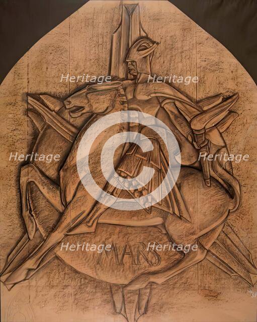 Cartoon For The "Mars" Window In The Scottish National War Memorial, Edinburgh, 1926. Creator: Douglas Strachan.