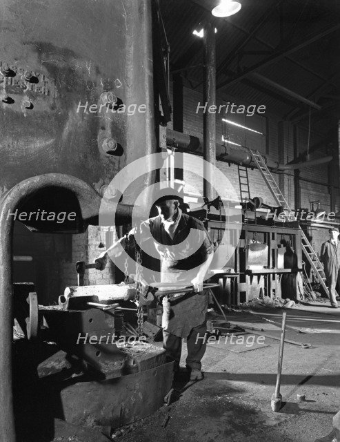 Forging pins at Edgar Allen's steel foundry, Sheffield, South Yorkshire, 1963. Artist: Michael Walters