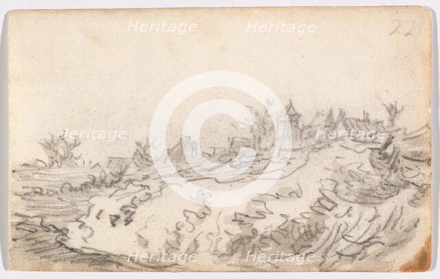 Village on Sunny Hillside, 1650-51. Creator: Jan van Goyen.