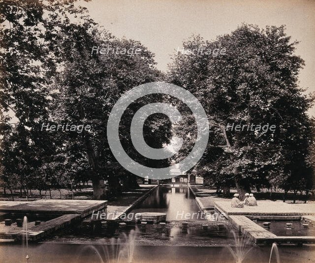 Shalimar, Kashmir: small fountains at the top of a weir, c1870s. Creator: Samuel Bourne.