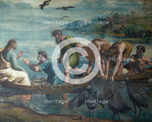 The Miraculous Draught of Fishes. Cartoon for tapestries for the Sistine Chapel, ca 1515. Creator: Raphael (Raffaello Sanzio da Urbino) (1483-1520).