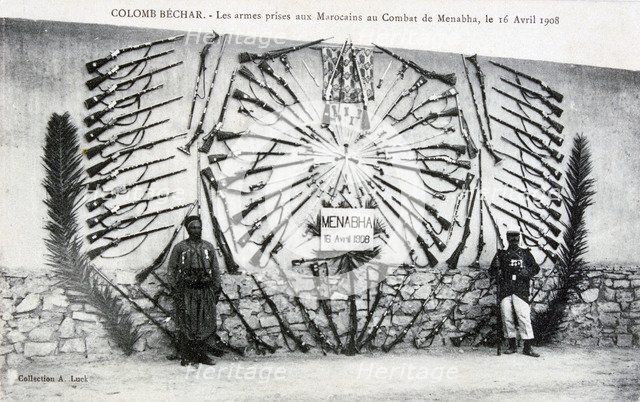 Catured arms from the battle of Menabha, Colomb-Béchar, Algeria, c1910. Artist: Unknown
